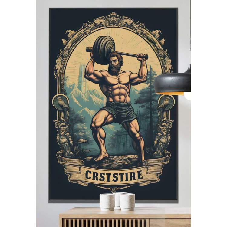 Quadro Decorativo Academia Musculao Homem com Peso