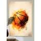 Quadro Decorativo Bola de Basquete com efeito Aquarela