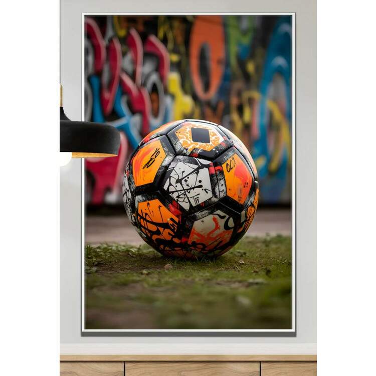 Quadro Decorativo Bola de Futebol na Rua