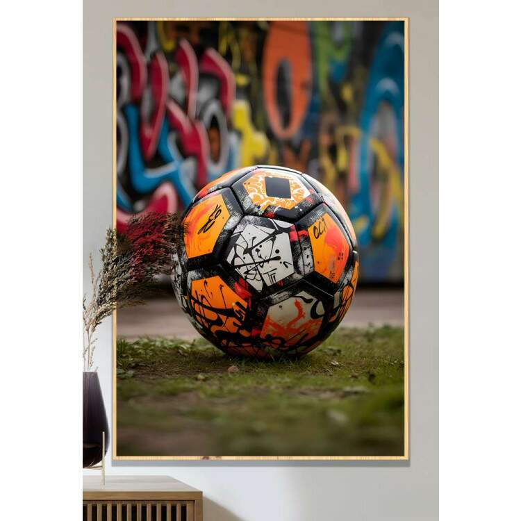 Quadro Decorativo Bola de Futebol na Rua