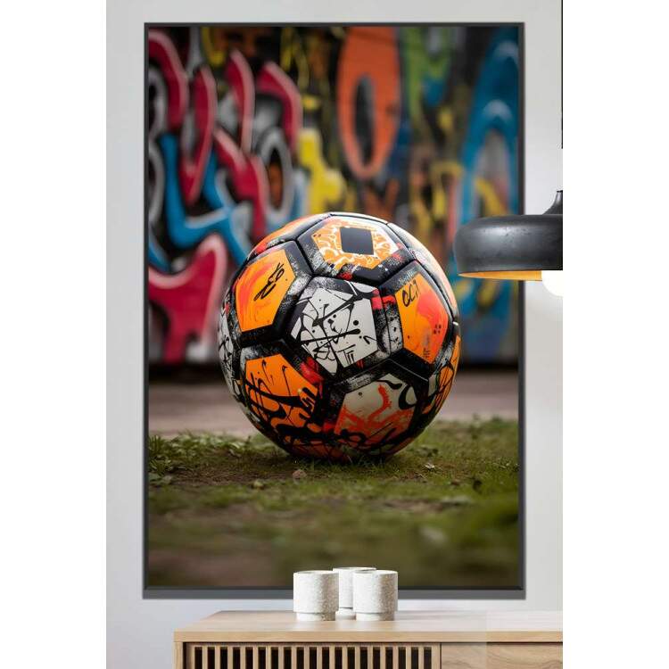 Quadro Decorativo Bola de Futebol na Rua