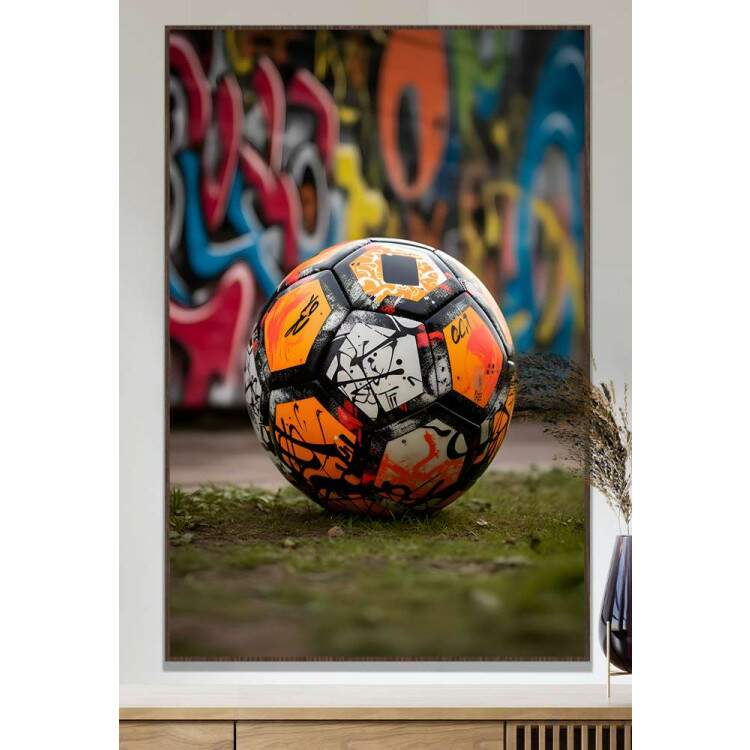 Quadro Decorativo Bola de Futebol na Rua