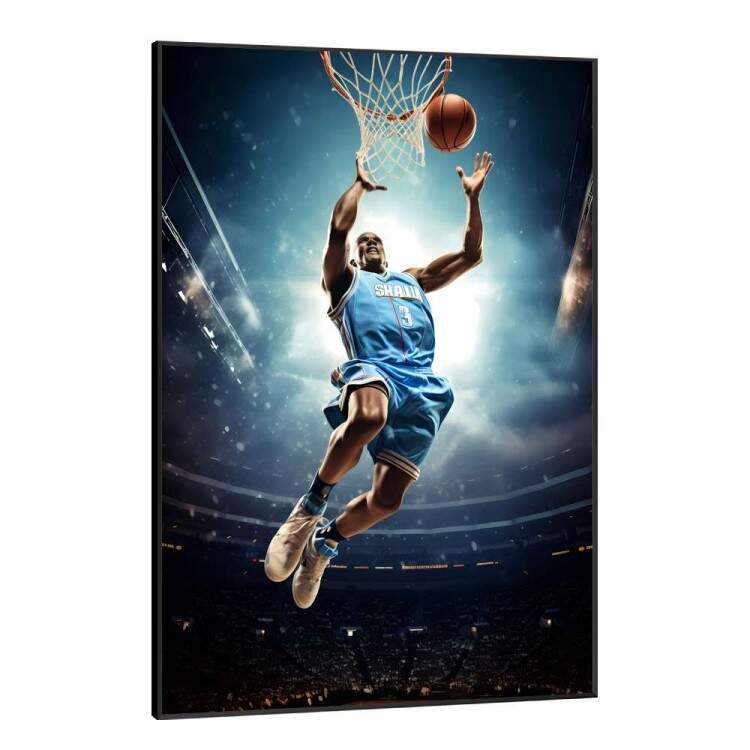 Quadro Decorativo Jogador de Basquete Enterrando