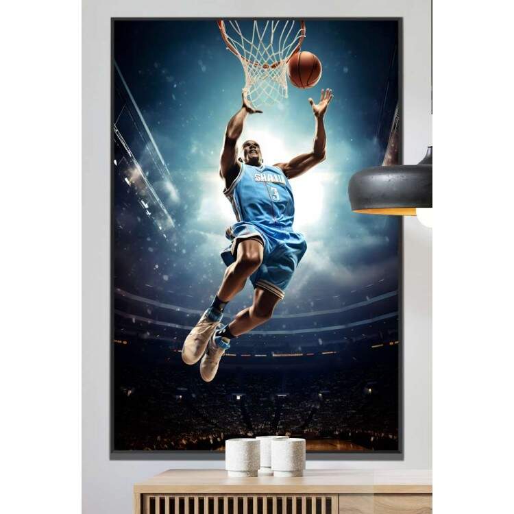 Quadro Decorativo Jogador de Basquete Enterrando