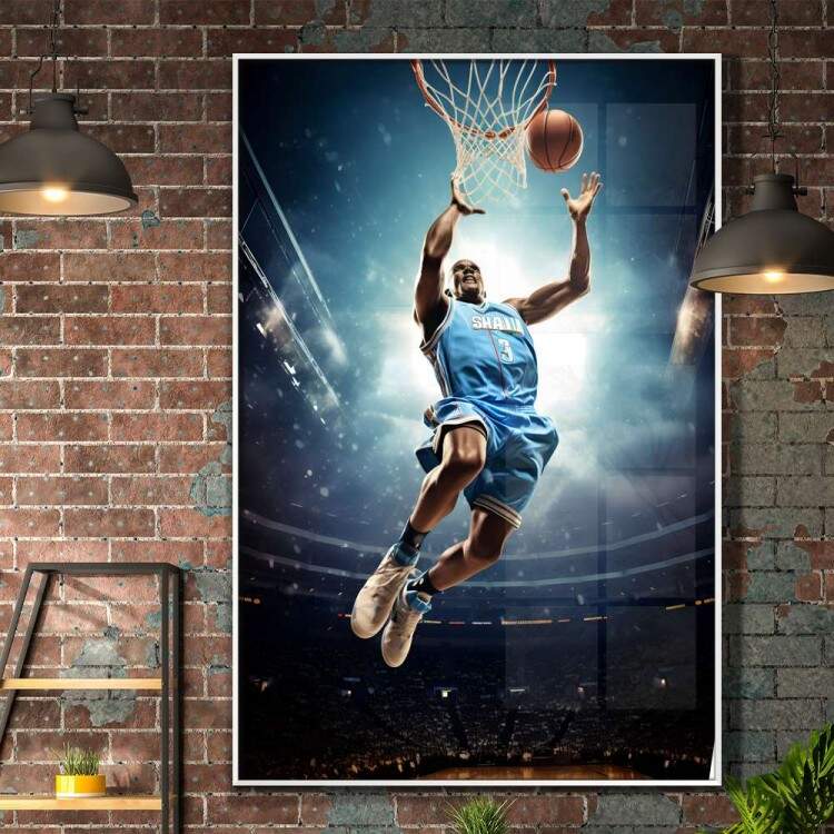 Quadro Decorativo Jogador de Basquete Enterrando