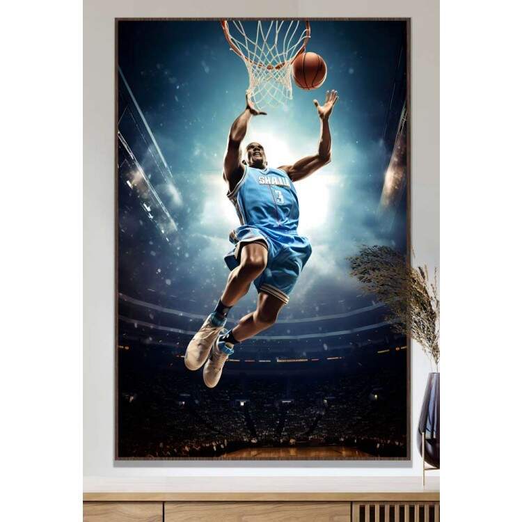 Quadro Decorativo Jogador de Basquete Enterrando