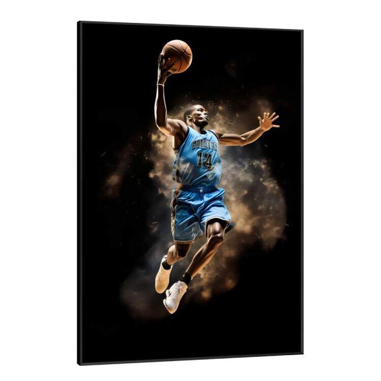 Quadro Decorativo Jogador de Basquete Fazendo Enterrada