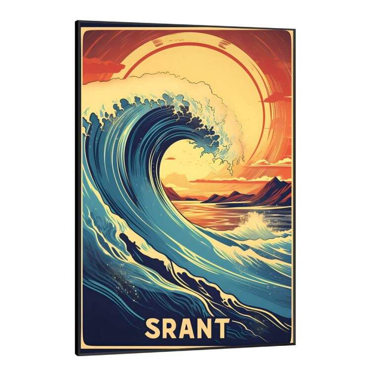 Quadro Decorativo Lutador Surf Ondas na Praia