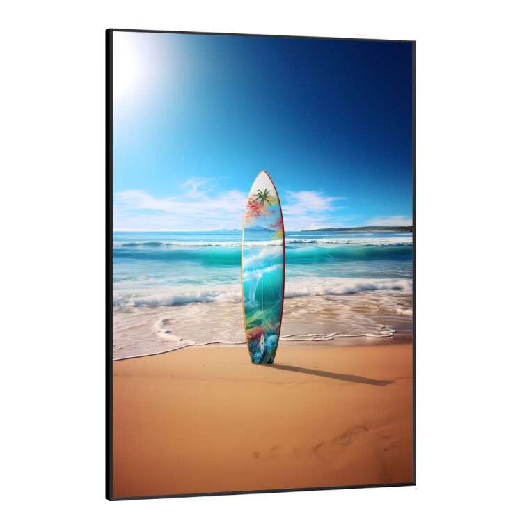 Quadro Decorativo Prancha de Surf na Praia