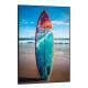 Quadro Decorativo Prancha de Surf Na Praia com Desenho Laranja