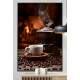 Quadro Decorativo X�cara de Caf� Com Gr�os Torrados 5