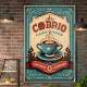 Quadro Decorativo X�cara de Caf� Retr� com Gr�os 4