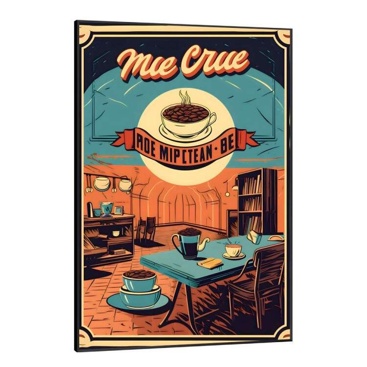 Quadro Decorativo Xcara de Caf Retr com Gros