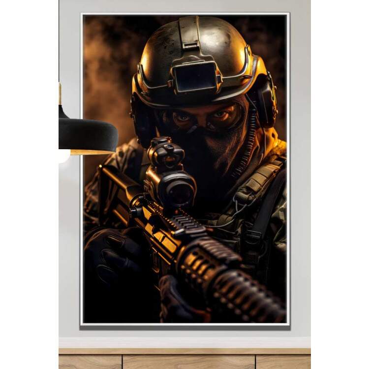Quadro Decorativo Soldado com Arma 3