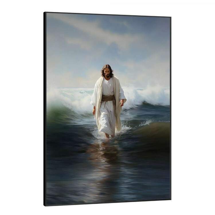 Quadro Decorativo Jesus Caminhando Sobre gua