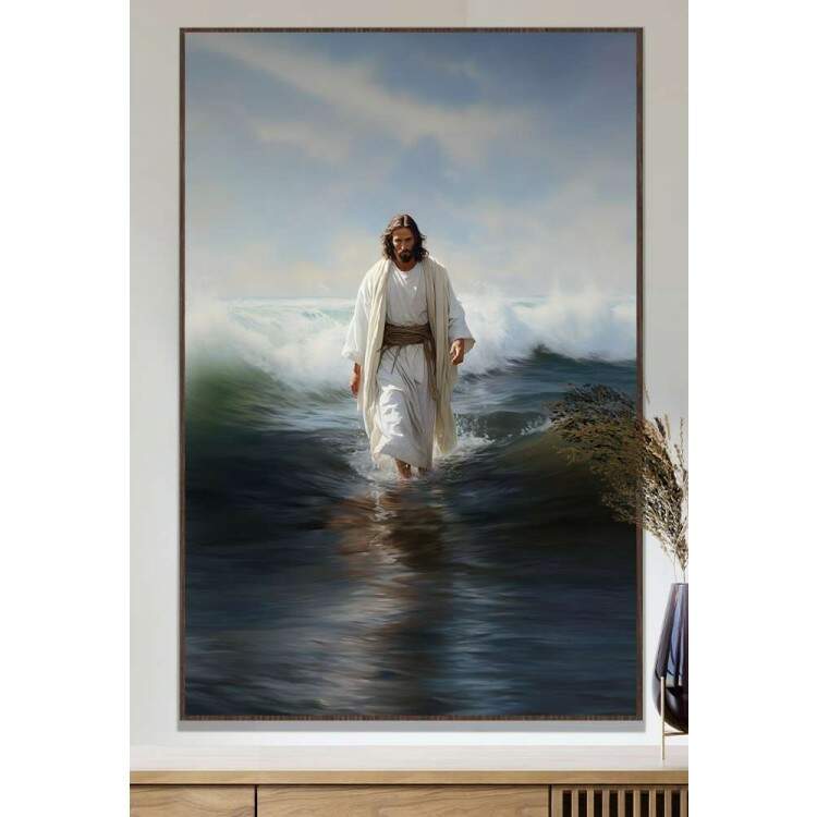 Quadro Decorativo Jesus Caminhando Sobre gua