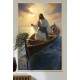 Quadro Decorativo Jesus Cristo em Barco Iluminado Pelo Sol