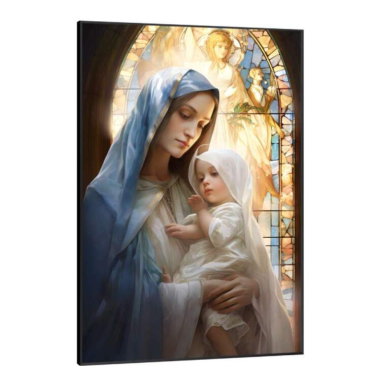 Quadro Decorativo Nossa Senhora da Abadia e Menino Jesus