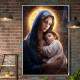 Quadro Decorativo Nossa Senhora da Abadia Iluminada com Menino Jesus
