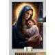 Quadro Decorativo Nossa Senhora da Abadia Iluminada com Menino Jesus