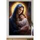 Quadro Decorativo Nossa Senhora da Abadia Iluminada com Menino Jesus
