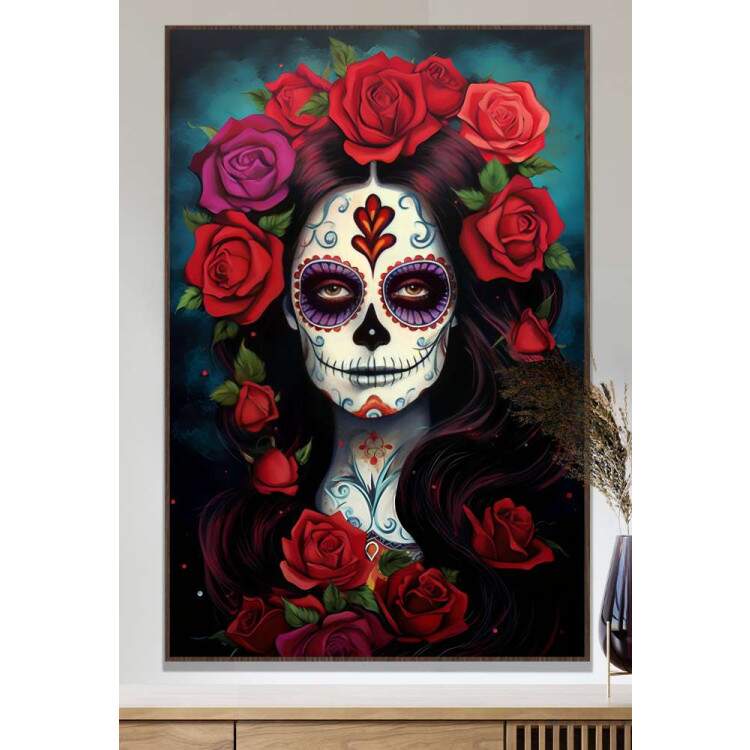 Quadro Decorativo Caveira Mexicana Arte Encantadora