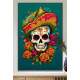 Quadro Decorativo Caveira Mexicana Com Chap�u de Nachos