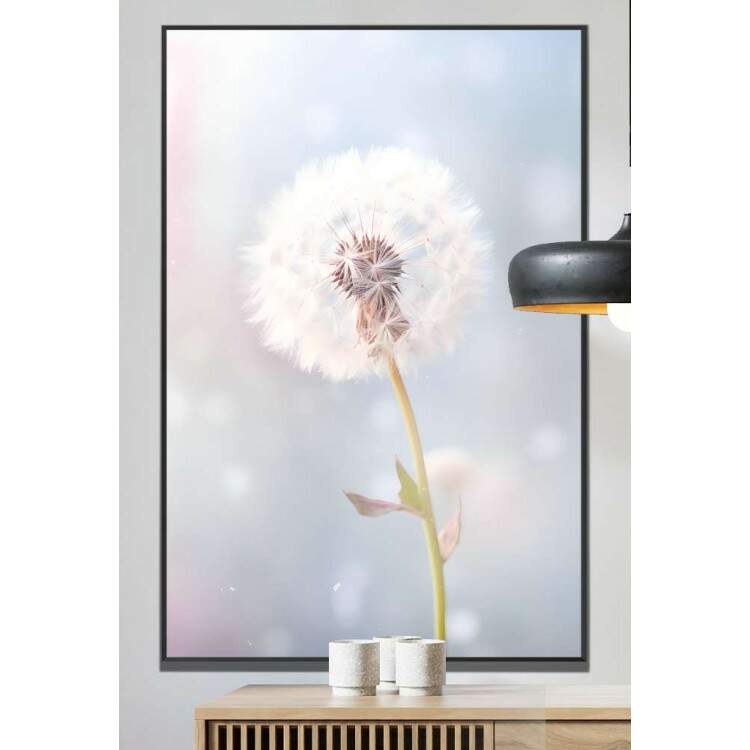 Quadro Decorativo Dente-de-Leo Tons de Rosa e Azul