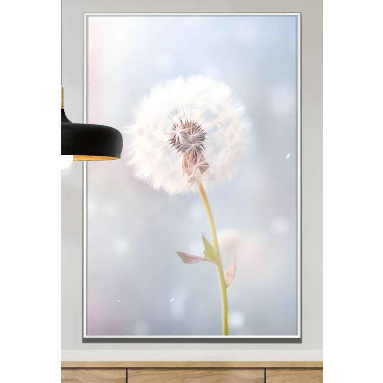 Quadro Decorativo Dente-de-Leo Tons de Rosa e Azul