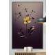 Quadro Decorativo Flor Amarela Minimalista Fundo Roxo