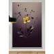 Quadro Decorativo Flor Amarela Minimalista Fundo Roxo
