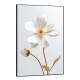 Quadro Decorativo Flor Com Caule Dourado e Fundo Branco