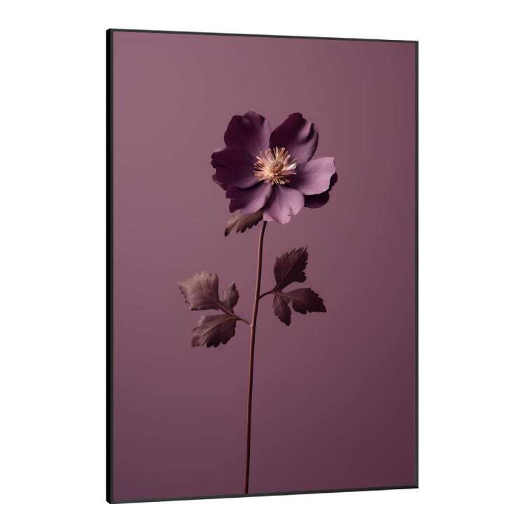 Quadro Decorativo Flor Roxa Fundo Roxo