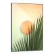 Quadro Decorativo Folha de Palmeira Com C�rculo Laranja no Centro Boho