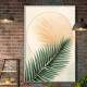 Quadro Decorativo Folha de Palmeira Tons de Laranja Pastel Boho