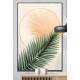 Quadro Decorativo Folha de Palmeira Tons de Laranja Pastel Boho