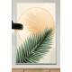 Quadro Decorativo Folha de Palmeira Tons de Laranja Pastel Boho