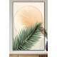 Quadro Decorativo Folha de Palmeira Tons de Laranja Pastel Boho