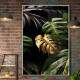 Quadro Decorativo Folhas de Monstera Dourada com Gotas de �gua