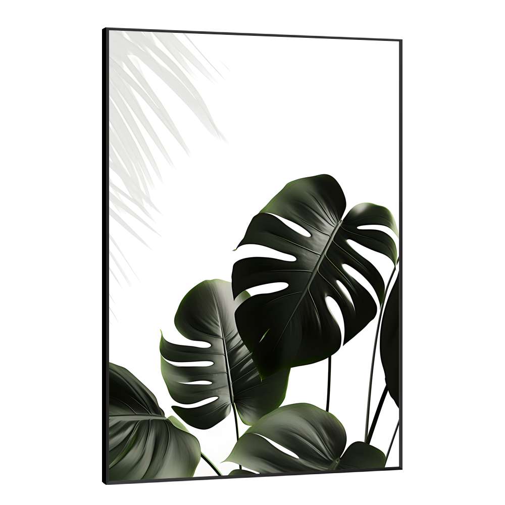 Quadro Decorativo Plantas Esverdeadas Fundo Branco