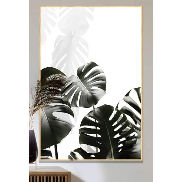 Quadro Decorativo Plantas Preto e Branco