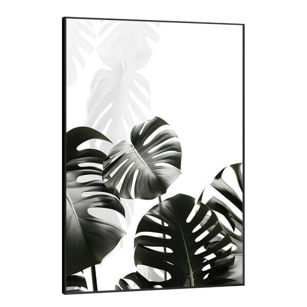 Quadro Decorativo Plantas Preto e Branco