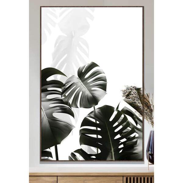Quadro Decorativo Plantas Preto e Branco