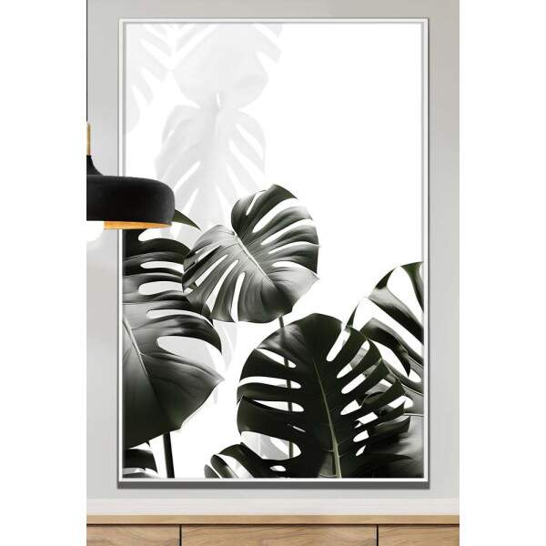 Quadro Decorativo Plantas Preto e Branco