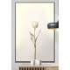 Quadro Decorativo Tulipa com Caule Dourado e Flores Brancas