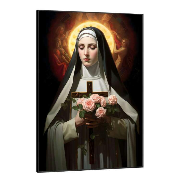 Quadro Decorativo Santa Teresinha com Flores