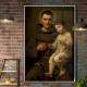 Quadro Decorativo Santo Ant�nio com Crian�a no Colo