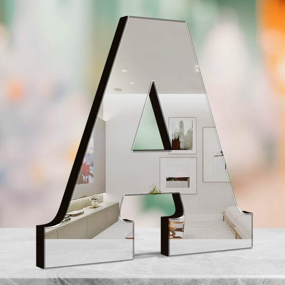 Logo Personalizado 3D Para Parede - Madeira com Espelho MF