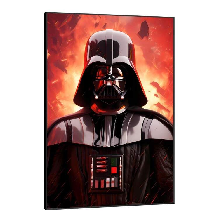 Quadro Decorativo Darth Vader Fundo Vermelho