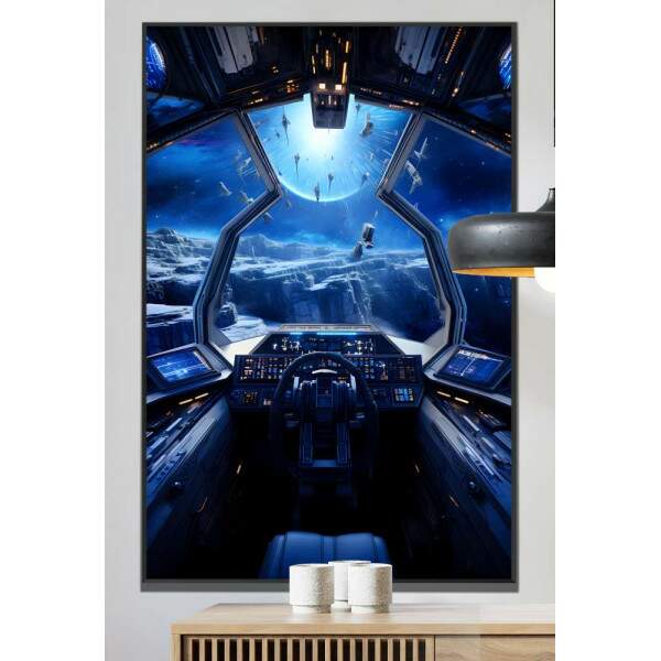 Quadro Decorativo Espao Inspirado na Nave Jedi Starfighter do Filme Star Wars